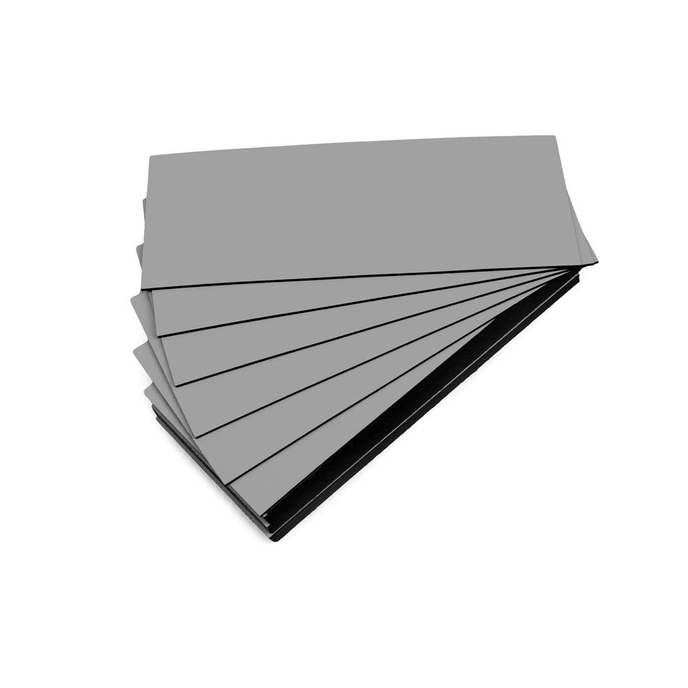 Pack of 25 Coloured Magnetic Labels (Light Grey, Length 10 cm, Width 4 cm)