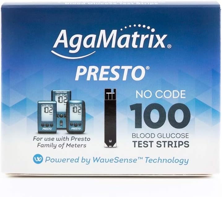 AgaMatrix Presto Test Strips, 100 Count Box: Health & Personal Care