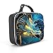 Godzilla Monster & King Ghidorah PU Leather Lunch Bag Lunch Box,Insulated Leakproof Lunchboxes Food Bag for Kids Adults,Portable Resuable Insulation Cooler Lunch Tote Bag for Work Picnic School Travel