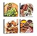 kitchen Wall Decorations Colorful Herbs Spices And Vegetables Photo Painting Wall Art Canvas Print 4 Panel Framed Artwork Food Pictures For Home Decor Modern Home Decor Dining Room Wall Decor Gift