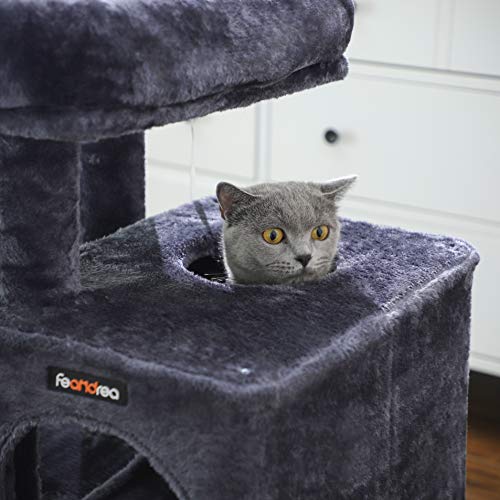 FEANDREA MultiLevel Cat Tree with Feeder Bowl, SisalCovered