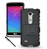 LG Leon LTE Case Cover Accessories - Tough Rugged Dual Layer Protective Case with Kickstand for LG Leon LTE / LG Leon C40 - Black