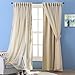 NICETOWN 2 Layers Drape Mix & Match Elegance Home Decor Window Treatment Drape Biscotti Beige Crinkled Voile and Blackout Curtain Panel with Free Tie-Backs (1 Piece 2-Layer Panel, 84 inches Long)
