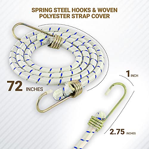 6 Pack 72Inch Long Bungee Cords, Heavy Duty Bungee Straps With Durable