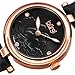 Burgi Diamond Accented Flower Dial Watch - 4 Diamond Hour Markers On Genuine Leather Strap - BUR128