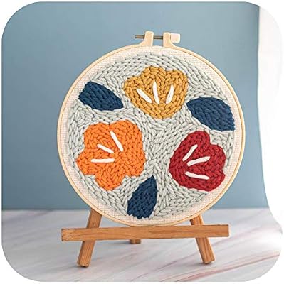 Amazon Co Jp 漫画猫パンチ針刺繍キットフープ針仕事ウール作業初心者にやさしい縫製キット手作り絵画ギフト16パンチ針キット ホーム キッチン