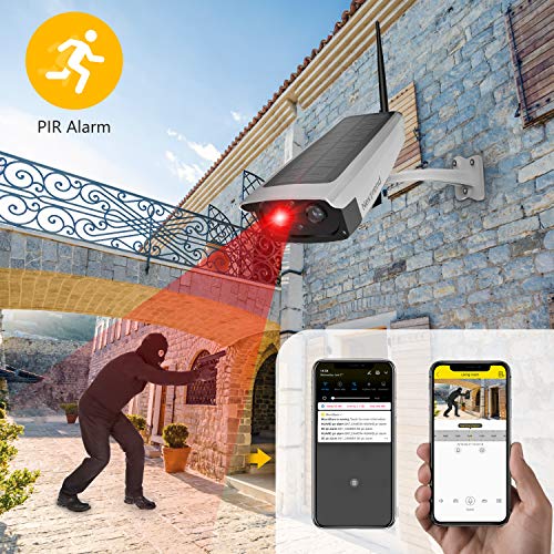 Outdoor Solar Powered Battery Security Camera, NexTrend 1080P Home Wireless IP Cam w/Build-in 6600mAh Battery, PIR Alarm Alerts, Night Vision, Two-Way Audio, Support TF Card& Cloud Service - Thumbnail 5