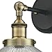 Westinghouse Lighting 6335900 Lexington One-Light Indoor Wall Fixture, Finish, 1 Sconce, Antique Brass/Matte Black - Clear Ribbed Glass