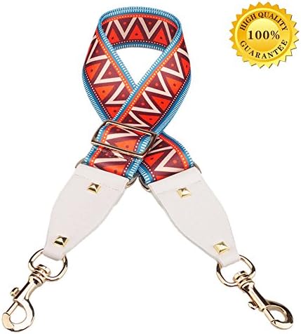 Myathle 2" Wide Purse Strap Replacement Guitar Style Colorful Canvas Adjustable 35"- 51" Crossbody Bag Straps for Handbags
