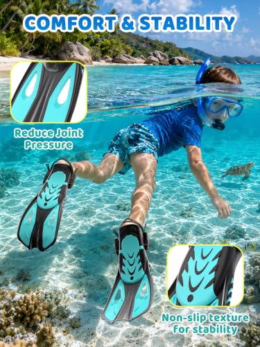 Pinne Snorkeling Pinne Nuoto Piscina per 32-36 | 37-41 | 42-47 | Leggere e Confortevoli | Design Morbido | Regolazione Tallone Aperto | Unisex | Per Uso Acquatico Piscina Mare