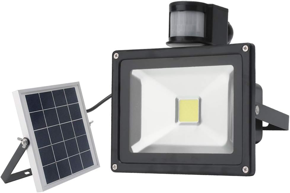 20W Solar Powered LED Spotlight PIR Motion Sensor Floodlight Outdoor Security Emergency Waterproof Light for Garden