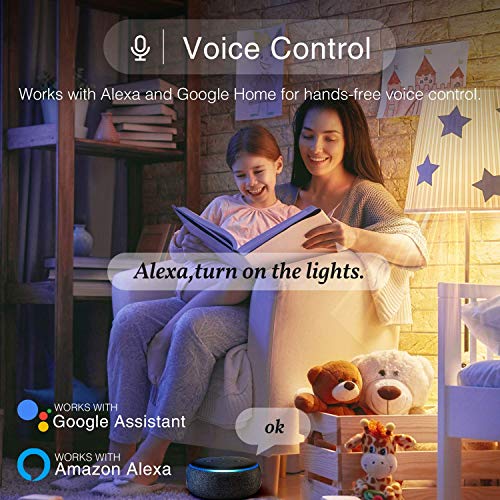 Smart Light Bulb Gosund RGB Color Changing LED Bulbs That Works with Alexa Google Home Assistant, E26 A19 8W Multicolor Lights Bulb, No Hub Required, 2.4GHz Only, 2 Pack