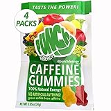4-PACK Punch’d Natural Energy Caffeine Gummies: Premium Strong Green Coffee Bean Caffeine, Real Superfruit w/Vitamin C, Low Cal, Low Carb, Low Glycemic, Grab 'n Go Coffee