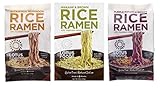 Lotus Foods Gluten Free Rice Ramen & Broth 3 Flavor 6 Bag Variety Bundle: (2) Buckwheat Mushroom Rice Ramen, (2) Wakame & Brown Rice Ramen, and (2) Purple Potato & Brown Rice Ramen, 2.8 Oz Ea (6 Tot)