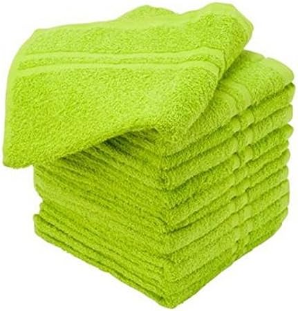 Beauty Threadz 100% Cotton Salon Towels Gym Towels Hand Towel (16 x 27 in. 3.00 Lbs) Ringspun-Cotton, Maximum Softness, Absorbency & Durability, Lime green, 12 Piece