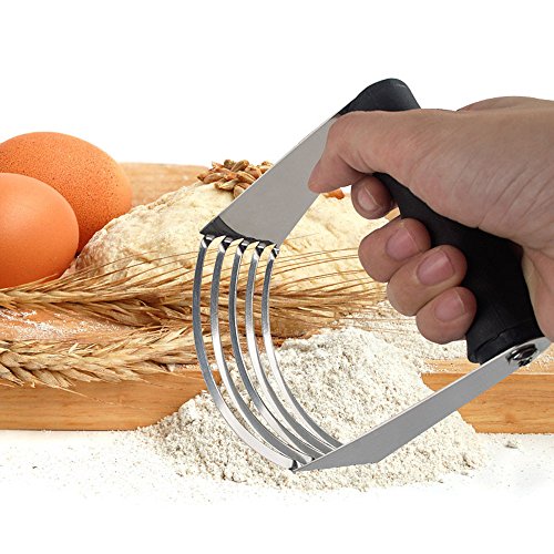 Spring Chef Dough Blender Stainless Steel Pastry Cutter Set Multipurpose Bench Scraper Great as Dough Cutter for Pastry Butter and Pizza Dough Smooth Baking Dough Tools (Silver) - Thumbnail 2