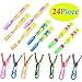Rocket Slingshot Copters with LED Lights Glow in The Dark Party Supplies with 12 Amazing Helicopter Flying Toy 12 Slingshot Arrows Helicopter Party Favors for Kids Adult LED Party Gift （24 Piece）
