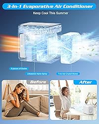 Portable air conditioner, Rechargeable Evaporative