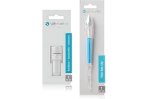 GRAS ART BUNDLES Silhouette Blade Replacement for Cameo 4 and 5 and Pick Me Up Pen - Blade Replacement and Tacky-Tip Rhinestone Applicator Tool for Nail Art, Diamond Painting, and Craft Projects