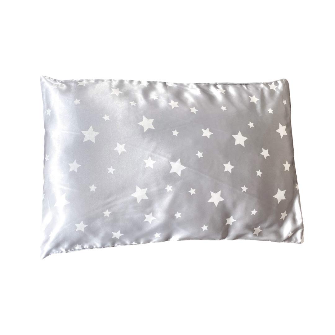 MANE by TIM & TAM Toddler SATIN Pillowcase (Grey Stars)