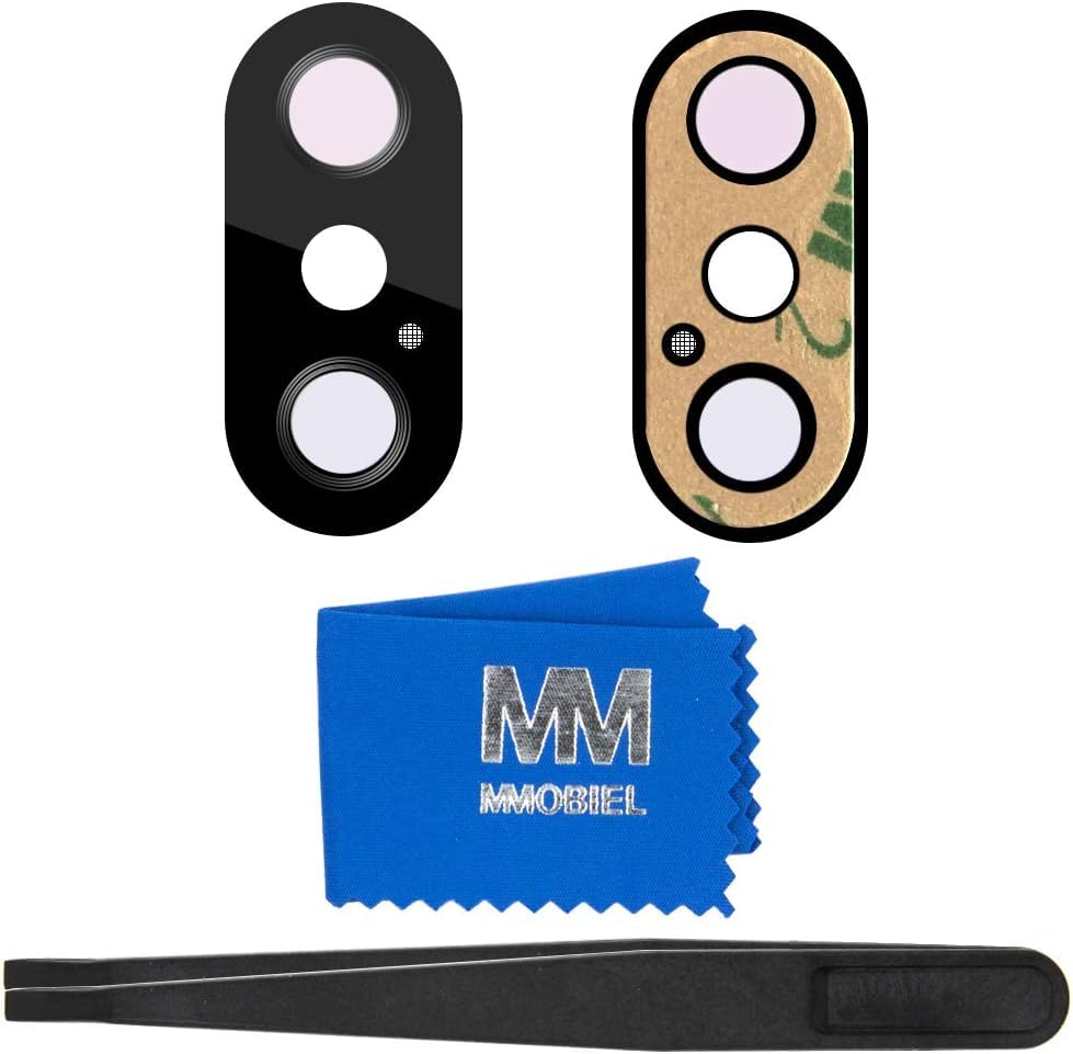 MMOBIEL Glass Lens for Rear Camera Compatible with iPhone XS - 5.8 Inch - 2018 Glass Camera with Double Sided Adhesive Tweezers and Cloth Included