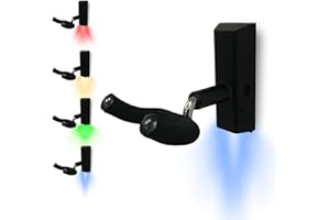 MuzicLight 5 Color LED Guitar Wall Mount – 200 Hour Battery Life Hanger That Turns Any Guitar Into Wall Art, Hidden Hardware, Holds 35 lbs Light Up Bracket & Gift for Guitarists