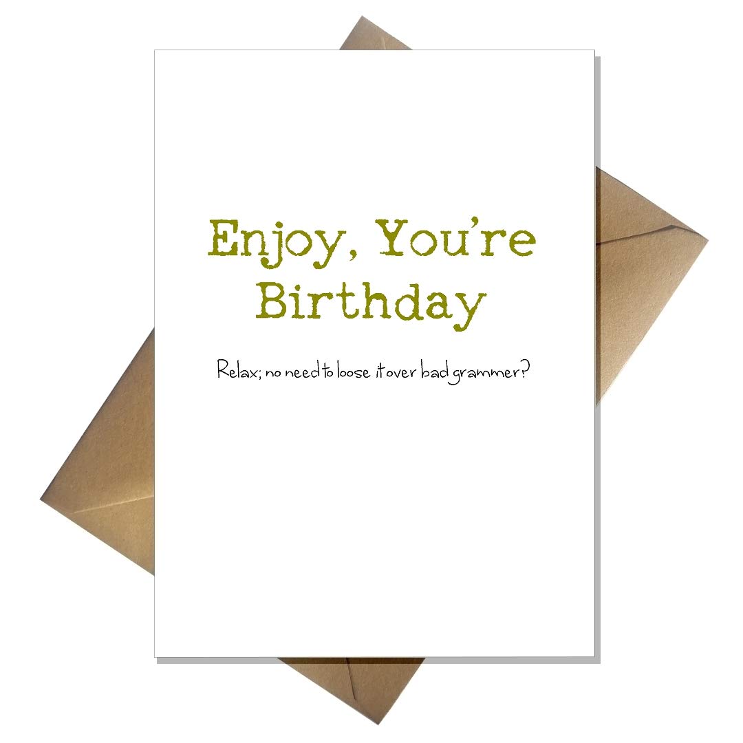 Funny Bad Grammar Birthday Card - It's You're Birthday!
