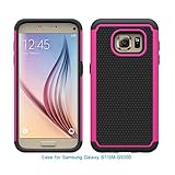 Galaxy S7, Berry Accessory(TM) [Drop Protection] Protective Case [Shock Proof] [Dual Lawyer] Hybrid Defender Armor Case Cover For Samsung Galaxy S7 With Free Berry logo stand holder(Hot Pink)