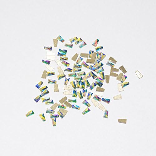 30pcs Super Sparkly Nail Rhinestones Nails Crystals Diamonds Stones Jewelry Charms Gems 3D Nails Decorations For for Acrylic Nails Shoes Clothes Phones Different Shapes Size (3X6mm Trapezoid, AB)