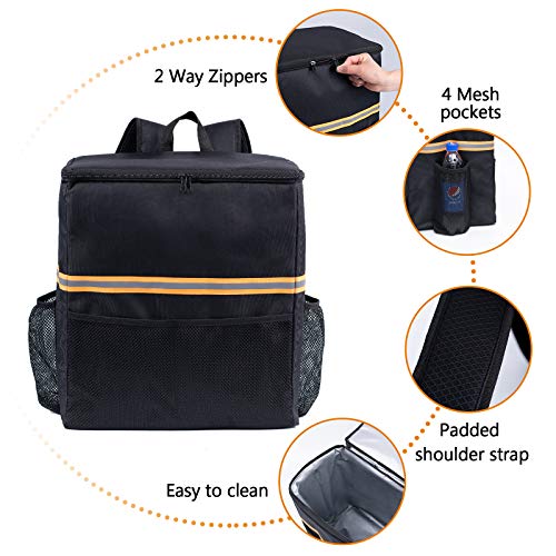 ISFC Thermal Food Delivery Backpack with Cup Holders,Insulated Pizza