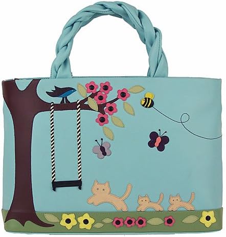 Ciccia Leather Sky Blue Tree & Swing Handbag/Bag: Amazon.co.uk: Shoes ...