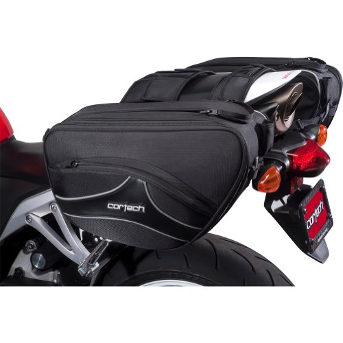 Cortech Super 2.0 36-Liter Motorcycle Saddlebag - Black / 16.9'L x 6.7'W x 10.2'D