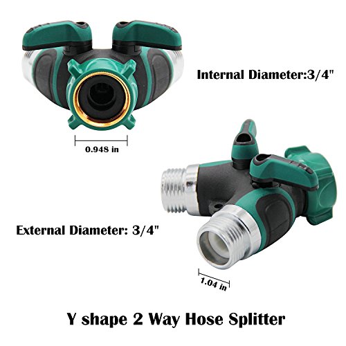 Gesentur Hose Connector, Garden 2 Way Y Hose Splitter with Comfortable