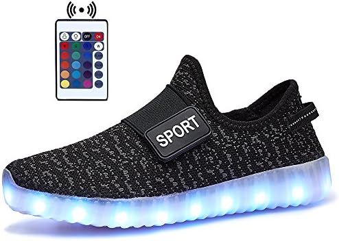 Kamiao Kids Remote Control Light Up Shoes LED Sneaker Shoes For Unisex-Child KM-560VE-black-25