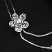 Merdia Flower Shape Created Crystal and Simulated Pearl Pendant Long Chain Sweater Necklace for Women