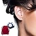 OPALBEST Rose Gold Plated Heart Stud Earrings with White Fire Opal Birthstone Hypoallergenic for Women Girl