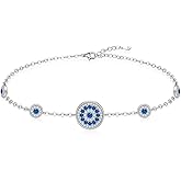 Iringnier Evil Eye Bracelets Greek Evil Eyes Bracelet for Women Blue Turkish Jewelry Sterling Silver 925 Womens Nazar Amulet Adjustable Jewelry