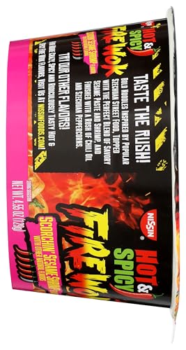 NISSIN HOT & SPICY FIRE WOK, SCORCHIN’ SESAME SHRIMP, 4.55 OUNCE (PACK OF 1)