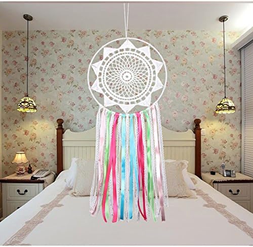 MEXIDAWN Macrame Wall Hanging Dream Catcher Bohe Ribbon Lace Dream Catcher for Home Baby Nursery