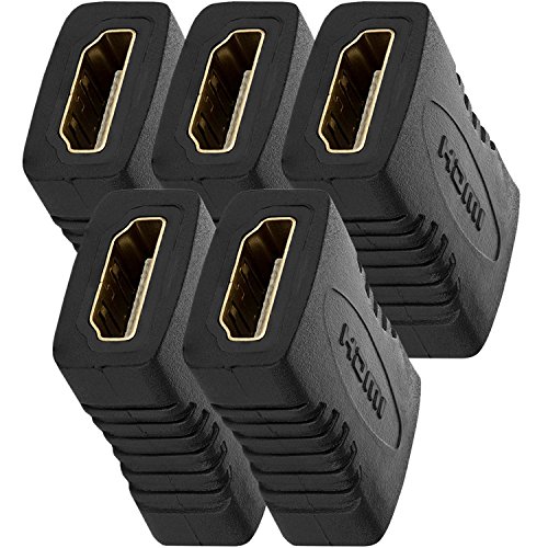 HDMI Female to Female Adapter (5 Pack), Fosmon UHD 4K HDMI F/F Coupler Connector Adapter Gold Plated High Speed Extender