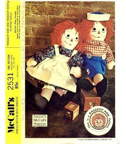 Amazon.com: Raggedy Ann & Andy Doll Patterns - McCall's 8377