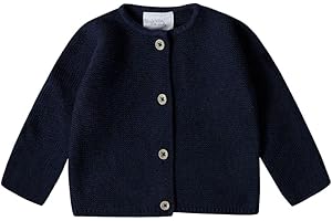 Stellou & friends 100% Cotton Baby Cardigan, Long Sleeve Knit Sweater for Kids, Unisex Tops for Infant, for Children 0-6 Yrs