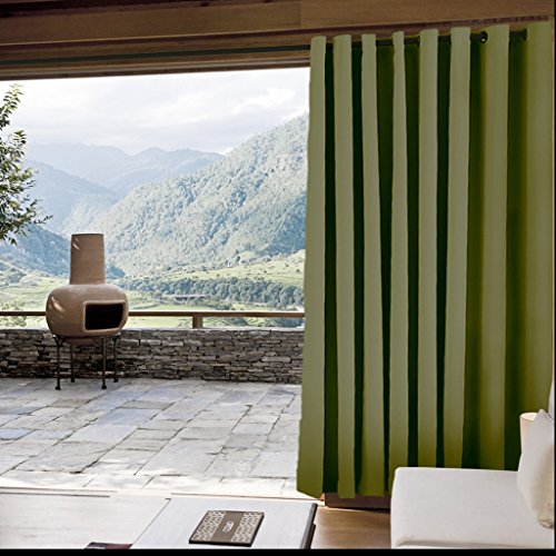 ChadMade Outdoor Curtain Antique Bronze Grommet Eyelet Olive 120″ W x 96″ L For Fron ...