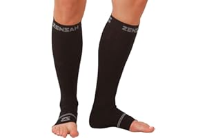 Zensah Ankle/Calf Compression Sleeves- Toeless Socks for Circulation, Swelling for Men and Women