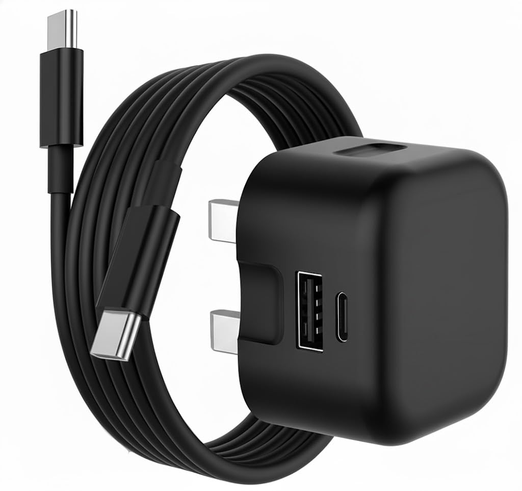 USB C Charger Plug, 20W Dual Ports PD Wall Fast Charger For Google Pixel 9A 9 9 Pro XL 9 Pro Fold 8 8 Pro 7 7 Pro 8A 7A 6A 6 5 5A 4 4A 3 3A 2 XL 6 Pro Charger Adapter Plug with Cable (BLACK)