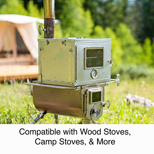 Winnerwell Fastfold Oven | Portable Camp Oven for Wood Burning Stoves and Camp Stoves | Food Grade Stainless Steel | Folds Flat for Compact Storage