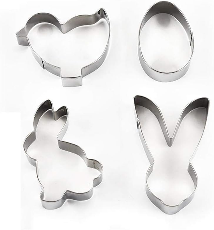 4 Pcs Lapin De Paques En Acier Inoxydable Cookie Moule Biscuit Moule 3d Oeuf De Paques Poule Forme Gateau Moule Diy De Cuisson Outil Patisserie Ustensiles A Patisserie Dwteam In