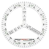 Circle Perfect Tools CPDS-104XSF Extra Small Degree Scale-Compass, Ruler, Protractor, Goniometer (Fractions)