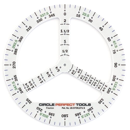 Circle Perfect Tools CPDS-104XSF Extra Small Degree Scale-Compass, Ruler, Protractor, Goniometer (Fractions)