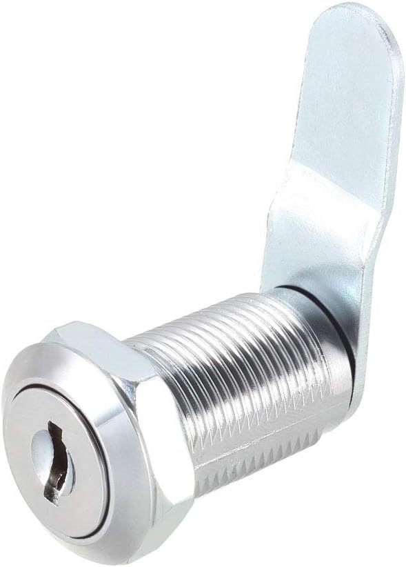sourcing map Cam Lock 1-1/8" Cylinder Long Cabinet Locks with No.4 Cam, Fits for 7/8" Max Thickness Panel, Keyed Different 2Pcs - Image 3